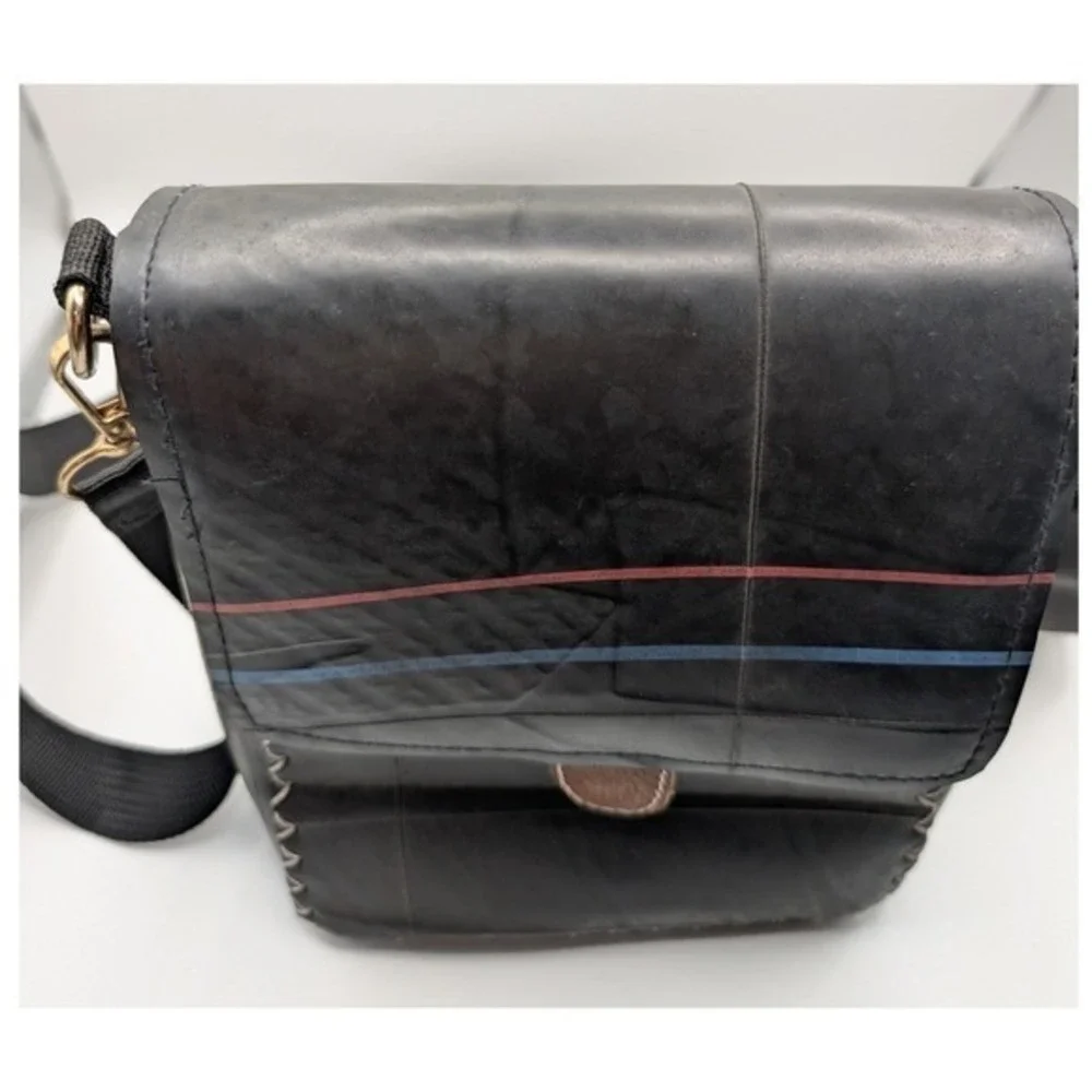 GANESHHIMAL Hand Woven Crossbody Bag Black Recycled Unique One of a Kind‎